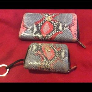 Tory Burch Zip wallet and coin purse bundle.